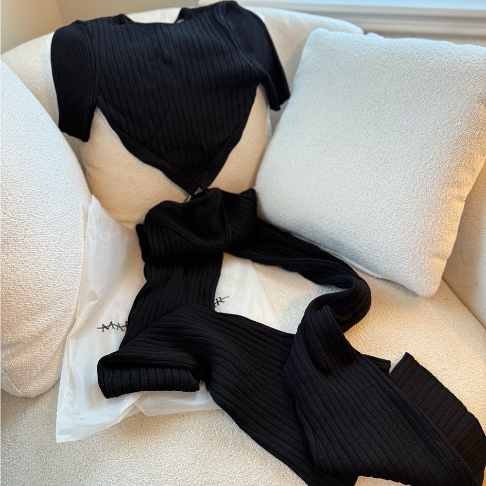 MANIÈRE DE VOIR :Knitted Backless Jumpsuit - Black